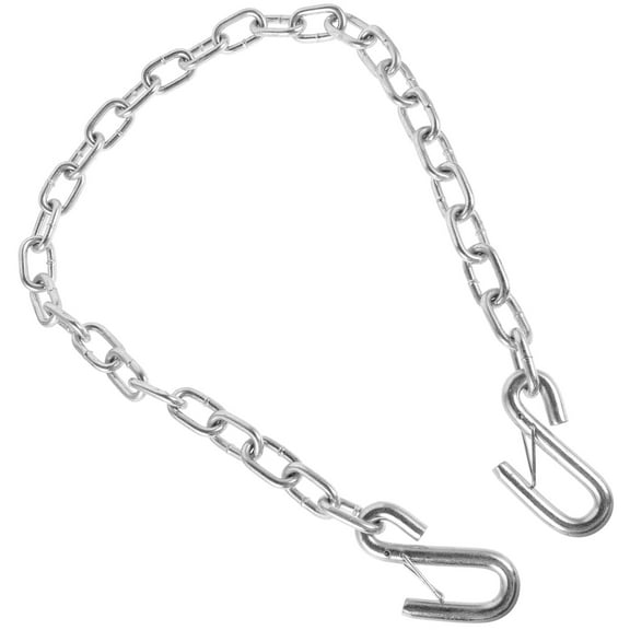 Worgeous Trailer Chains With Hooks Trailer Safety Chain Silver Alloy 1Pcs