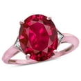 thumbnail image 3 of Star K � Large Oval 12x10 Created Ruby 3 Stone Trillion Setting Ring, 3 of 9