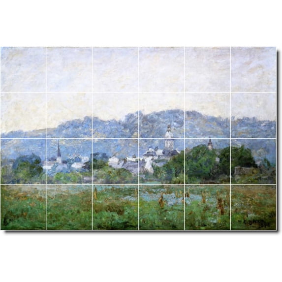Ceramic Tile Mural-Theodore Steele Landscapes Painting 409. 72" w x 48" h using (24) 12 x 12 ceramic tiles