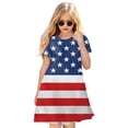 thumbnail image 2 of Girls Dresses Summer Fourth Of July Independent Day Star Stripes Prints Short Sleeves Party Costome Princess Dress Kids Sundress,Size 9 Years-10 Years, 2 of 5