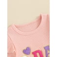thumbnail image 6 of Suealasg Kids Toddler Girls Birthday Outfit 1T 2T 3T 4T 5T Letter Print Short Sleeve T-Shirt +Flare Pants Little Girls Summer 2Pcs Clothes Set, 6 of 8