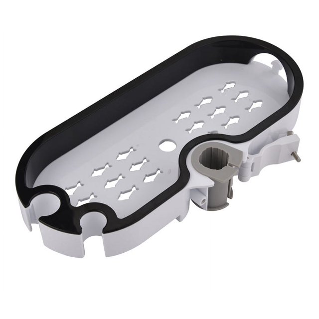 Bandeja de baño Manguera de ducha sin perforaciones, cabezal de ducha, soporte para barra de elevación, bandeja de jabón de tocador
