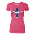 thumbnail image 2 of Wild Bobby Ford Mustang Retro USA Vintage Logo Classic Bar, Cars and Trucks Women Slim Fit Junior Tee, 2 of 6
