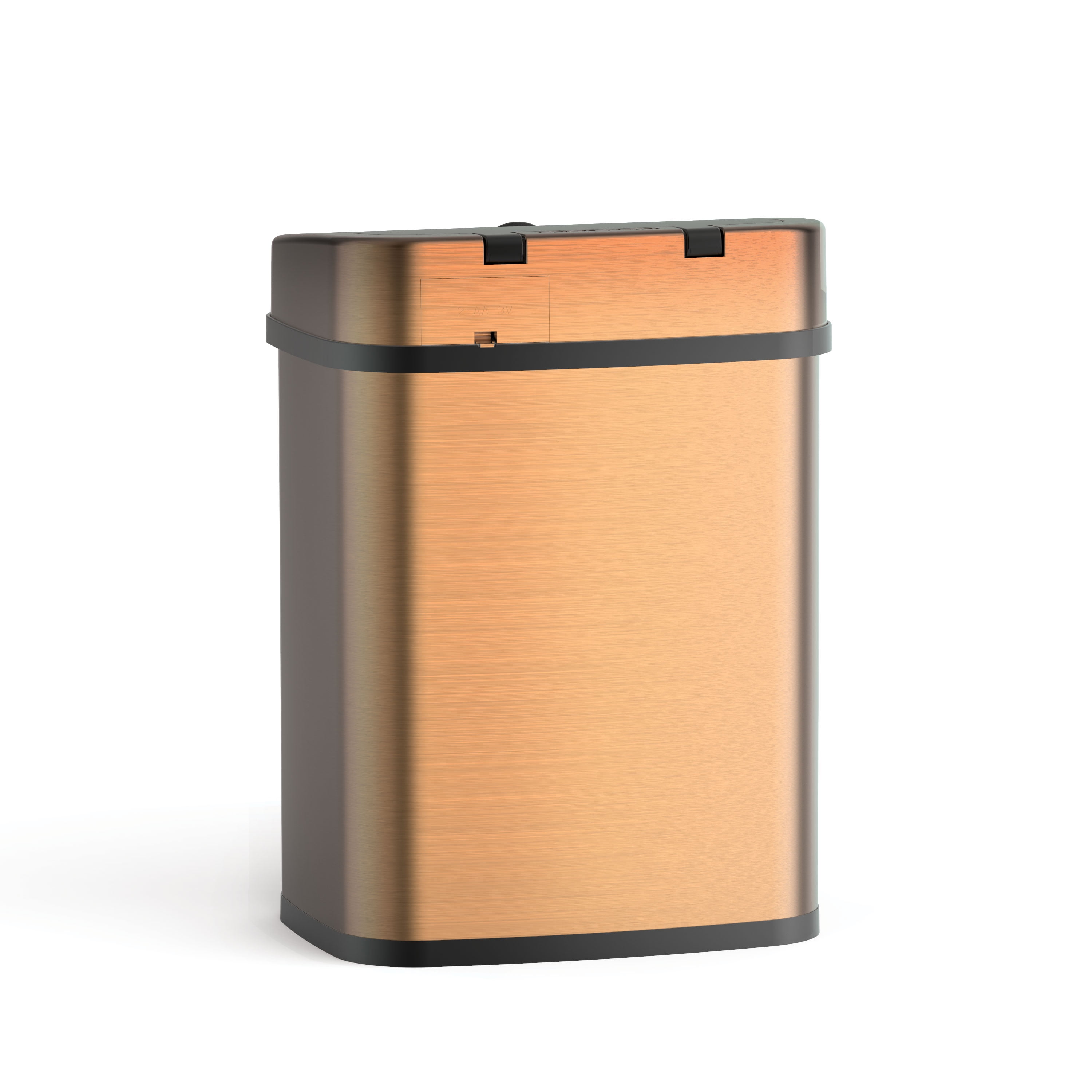 Nine Stars Automatic Bathroom Trash Can, 3 Gallon Stainless Steel, Motion Sensor Hands-Free Soft-Close Lid Garbage Bin, Gold