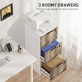 thumbnail image 3 of White 3-Drawer Filing Cabinet with Lock | Farmhouse Office File Cabinet - A4/Letter Size | Compact Storage for Home & Office, 3 of 7