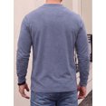 thumbnail image 6 of JWD Mens Long Sleeve Henley Shirt Casual Button Neck T Shirt Soft Lightweight Crew Neck Tee with Chest Pocket Navy Blue XL, 6 of 6
