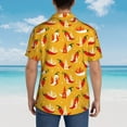 thumbnail image 4 of Fuzoiu Hot Chilli Print Hawaiian Shirt for Men, Summer Beach Casual Short Sleeve Button Down Shirts, Men’s Beach Summer Shirts with Pocket,Medium, 4 of 7