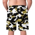 thumbnail image 5 of Men’s Camo Cargo Shorts Elastic Waist Drawstring Cotton Big & Tall Relaxed Fit Casual Summer Work Shorts with Pockets Black 5XL, 5 of 8