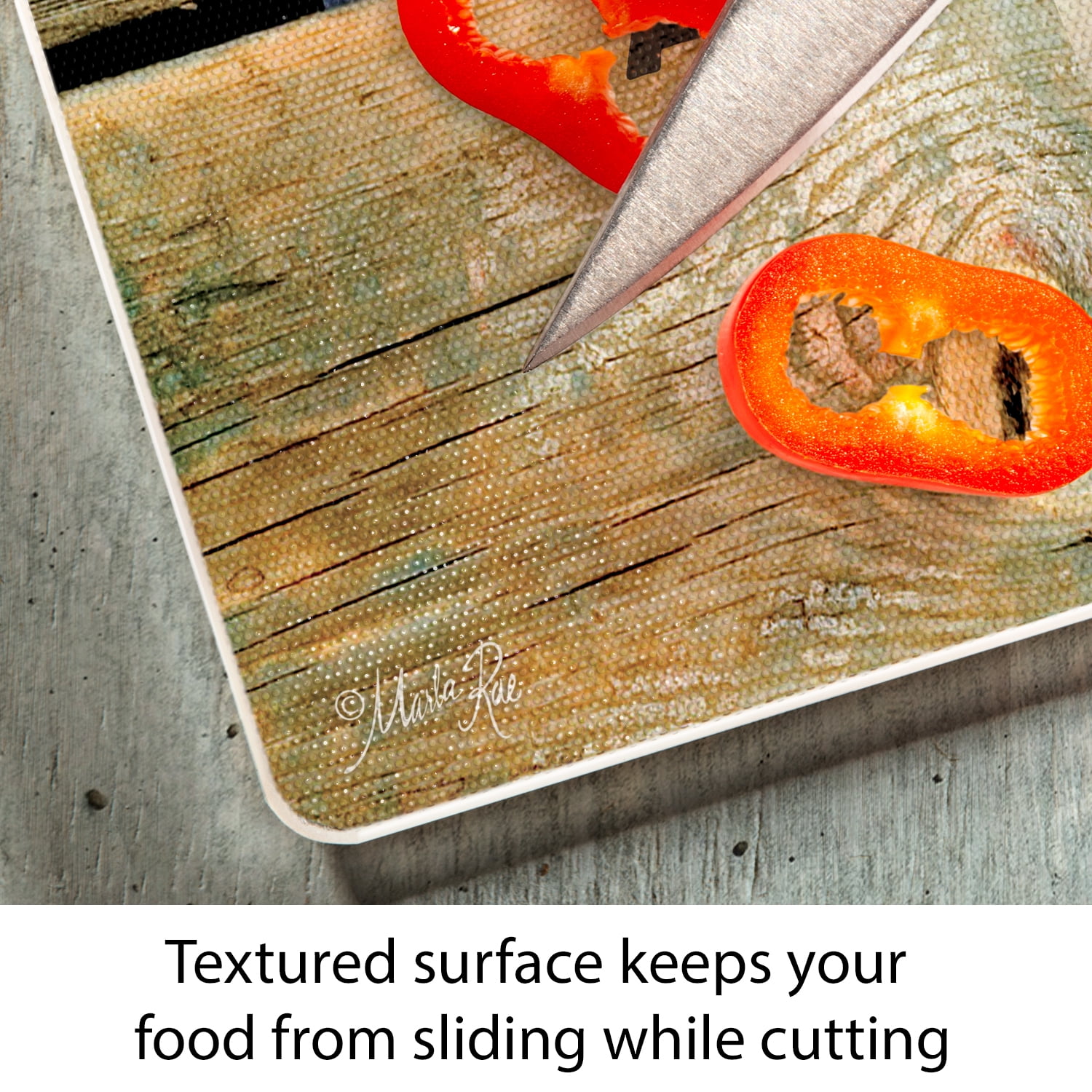 CounterArt "Family Time" 3mm Heat Tolerant Glass Cutting Board 15" x 12"