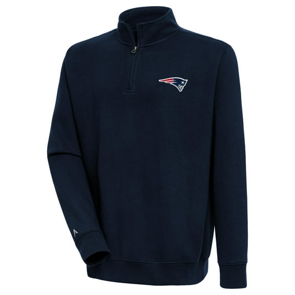 Men's Antigua Navy New England Patriots Victory Quarter-Zip Pullover Top