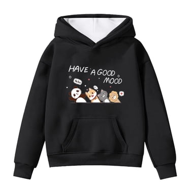 Kiijoy Toddler Girls Casual Hoodie Cute Animal Print Soft Hooded Sweatshirt, Sizes 4-5