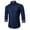 Navy, variant on Mens Dress Shirts Casual Solid Color Long Sleeve Denim Shirts Fashion Comfort Button Up Shirts Outdoor Dress Shirt