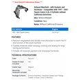 thumbnail image 2 of Exhaust Manifold - with Gaskets and Hardware - Compatible with 1997 - 2001 Toyota Camry 2.2L 4-Cylinder without California Emissions 1998 1999 2000, 2 of 2