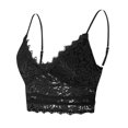 thumbnail image 5 of WREESH Womens Lace Corset Tops Bralette Vest Crop Wireless Bra Lingerie V-Neck Lace Underwear Camisole Black, 5 of 7
