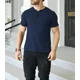 thumbnail image 4 of Playera Hombre Cuello Henley Casual Cómoda Manga Corta, 4 of 8