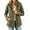 Army green, variant on Long Sleeve Women Spring Fall Solid Color Zipper Coat Stand Collar Casual Military Anorak Jackets with Pocket