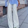 thumbnail image 2 of Pantalón de pierna ancha para mujer ropa de calle de fiesta de Color sólido de cintura alta de longitud completa Hugtrwg Para estrenar, 2 of 9