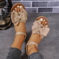 thumbnail image 3 of Rokment Womens Bow Flat Dress Sandals Beach Summer Comfortable Stylish Casual Bowknot Low Heel Open Toe Slingback Sandals for Vacation Walking F Size 7.5, 3 of 7