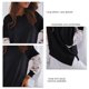 thumbnail image 5 of Blusa de mujer Fibra de poliéster Manga larga Encaje Suelto Un hombro Camiseta femenina para citas en la oficina Negro XL, 5 of 5