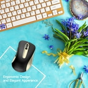Wireless Mouse, 2.4GHz with USB Receiver, 1200 DPI Optical Tracking, 5 Buttons,Ambidextrous PC/Mac/Laptop - Black