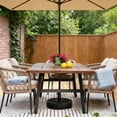 thumbnail image 3 of Lumiparty 20" Patio Umbrella Base Stand, 330 lb Capacity, Fillable with Water or Sand, Adjustable Steel Pole Adapter Fits 1.5"–2.1" Poles, Heavy-Duty Outdoor Umbrella Base, 3 of 7