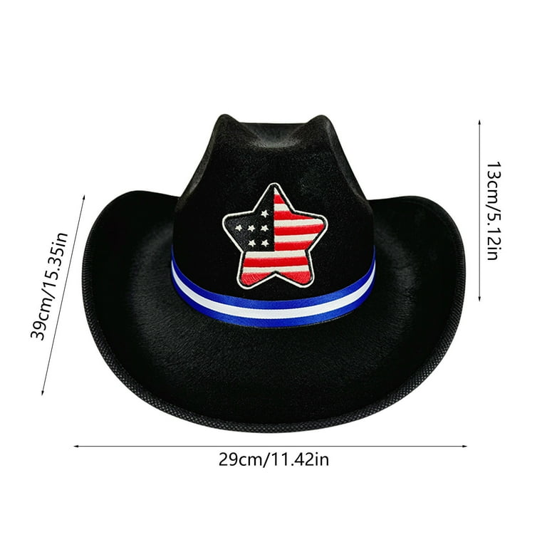 Qocolhg American Flag Cowboy Hat Patriotic USA Western Hat 