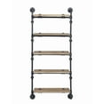 thumbnail image 3 of ACME Brantley Wall Rack with 5 Wooden Shelves in Oak and Sandy Black, 3 of 6