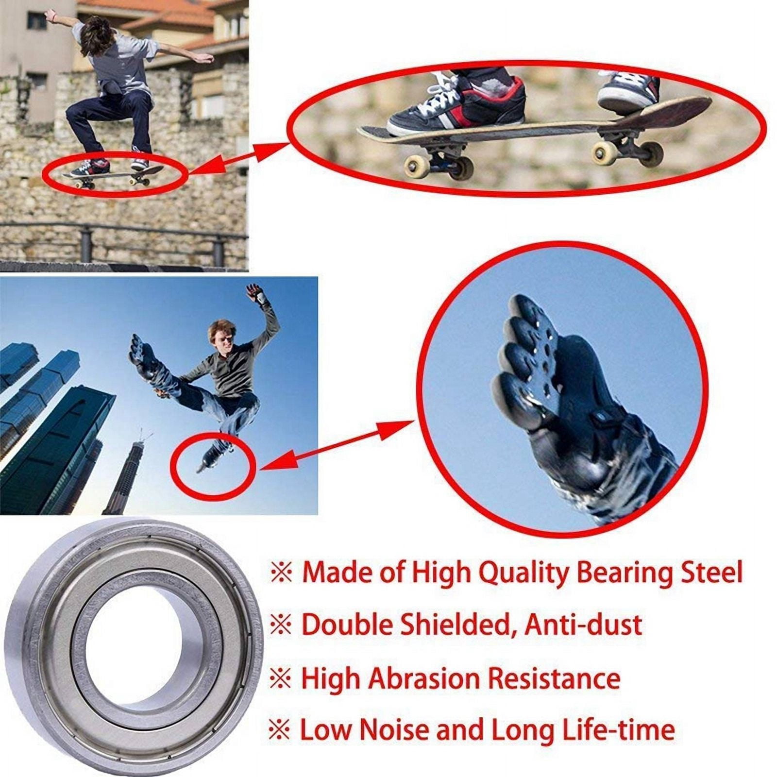 75Pcs 608 ZZ Ball Bearings, 608Zz Metal Double Shielded Miniature Deep Groove Skateboard Ball Bearings(8mm X 22mm X 7mm)