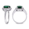 thumbnail image 3 of 3.30 Carat (ctw) Lab-Created Emerald Ring in 10K White Gold with White Sapphires, 3 of 5