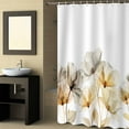 thumbnail image 2 of Fabric Shower Curtain, Yellow Watercolor Flower Texture Printing Shower Curtains with 12 Hooks Waterproof Machine Washable Bath Curtains for Bathroom, 72 x 96in, 2 of 6