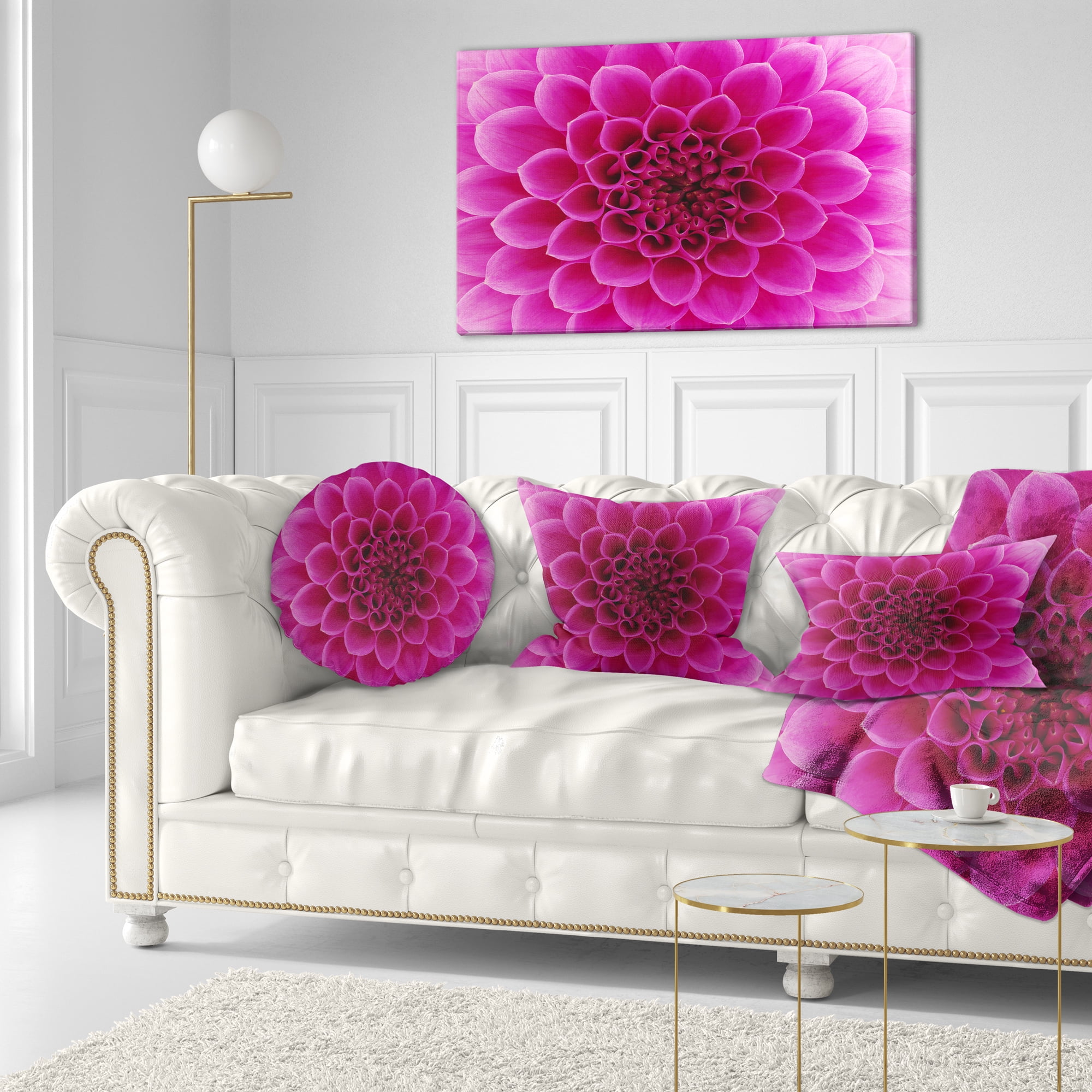 Designart 12" x 20" Pink Polyester Throw Pillow