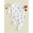 thumbnail image 2 of Suealasg 2PCS Kids Girls Boys Christmas Outfits Clothes Toddler Long Sleeve Snowman Print Sweatshirt Sweatpants Sets 3M 6M 9M 12M 18M 24M 2T 3T Baby Girls Casual Fall Clothes, 2 of 9