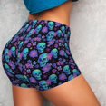 thumbnail image 4 of Fotbe purple flower blue Skull Shorts Sin Costuras – Shorts Deportivos de Cintura Alta para Mujer, Elásticos para Gimnasio, Yoga, Running o Ciclismo-XX-Large, 4 of 8