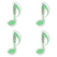 thumbnail image 1 of 4uds. Clips de papelería, Clips de notas musicales multicolores para cuaderno (verde), 2 uds., 1 of 2