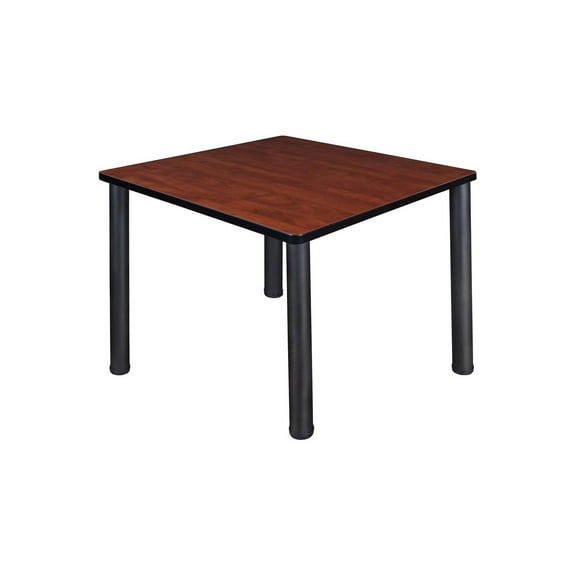 Breakroom Table 36" Square - Modern Office Dining Table - Cafeteria Meeting Table - Cherry Black Finish
