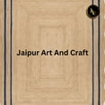 thumbnail image 2 of Jaipur Art And Craft Rectangle Reversible Bohemian Scallop Blue, Brown Jute Area Rug (8x10 Sq ft), 2 of 5
