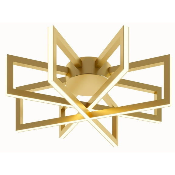 AFX Lighting Cass 17" Wide Gold Rectangular Metal LED Ceiling Light