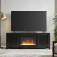 thumbnail image 4 of Henn&Hart 68 "W Bois d'Ingénierie Cheminée Insert TV Stand en Grain Noir, 4 of 8