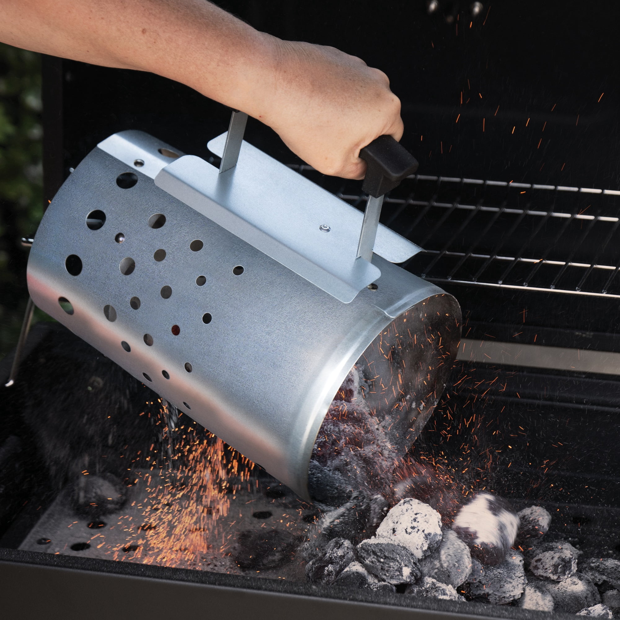 Expert Grill Charcoal Chimney Starter with Safety Handle for Outdoor Use