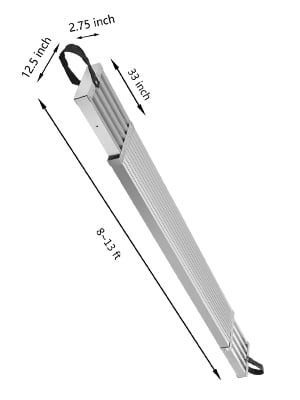 BENTISM Aluminum Work Plank Telescoping Plank 13ft w/ 440lb Capacity Scaffold Plank