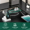 L Shaped Desk Gaming Desk with LED Lights & Power Outlets Nightstand ...