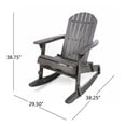 thumbnail image 4 of GDF Studio Cartagena Outdoor Acacia Wood Adirondack Rocking Chairs, Set of 2, Dark Gray, 4 of 8