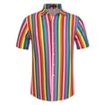 thumbnail image 5 of Lars Amadeus Men's Summer Striped Shirt Short Sleeve Button Down Beach Shirts, 5 of 6