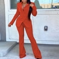 thumbnail image 3 of Womens Two Piece Outfits Women's  Casual Loose Solid Color Suit Suit office Two-Piece Suit, 3 of 3