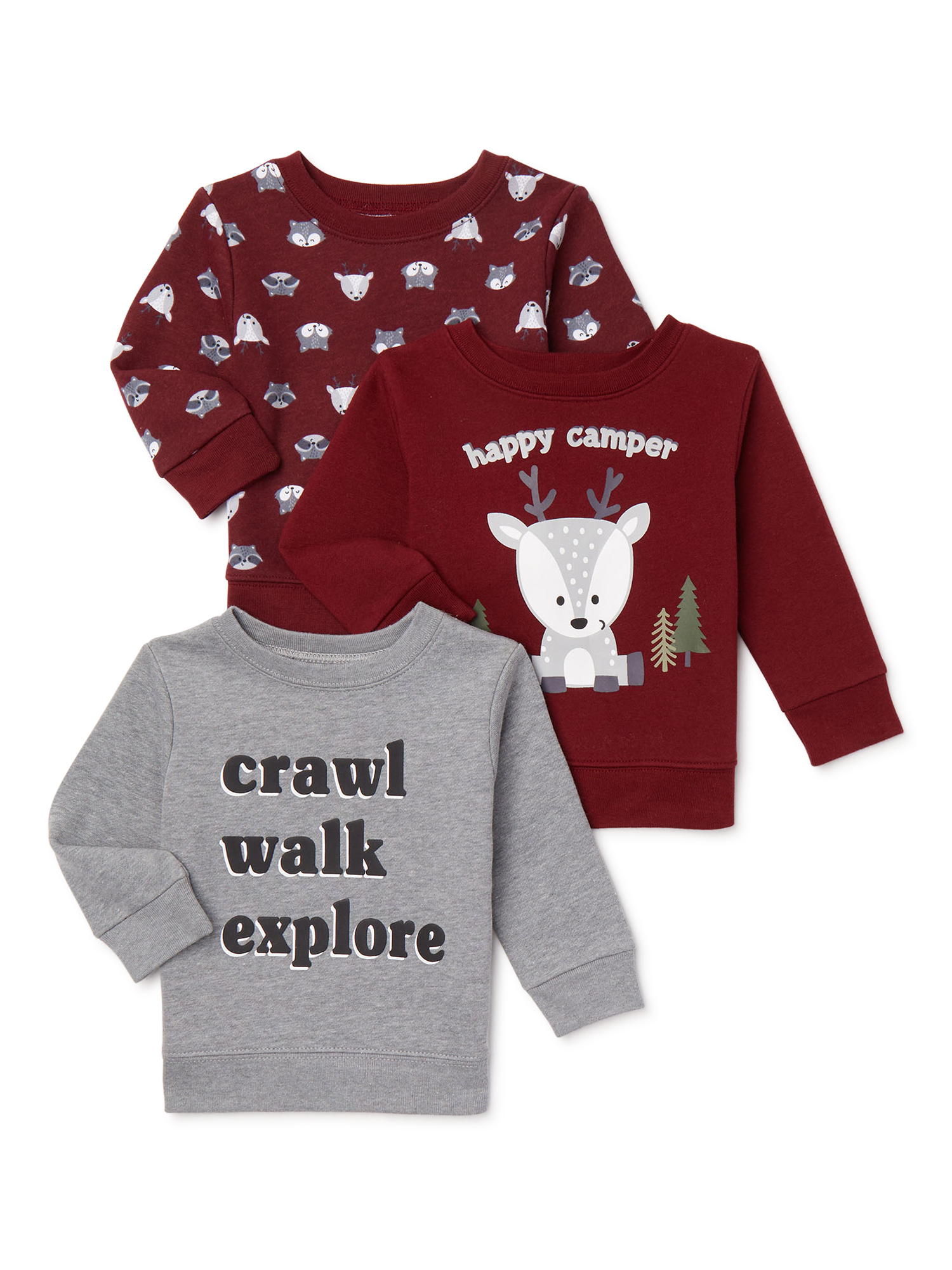 Garanimals Baby Boy Fleece Top Multipack Set, 3Piece, Sizes 6/9M24M