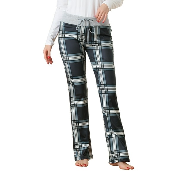 INSPIRE CHIC Women's Pajamas Yoga Casual Trousers Wide Leg Sleepwear Lounge Pants XS Black