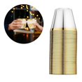 thumbnail image 3 of 5X Golden Plastic Cups 9 Oz Disposable Cup Plastic Wine Glass Party Cups Transparent Plastic Cup for Parties, 3 of 7