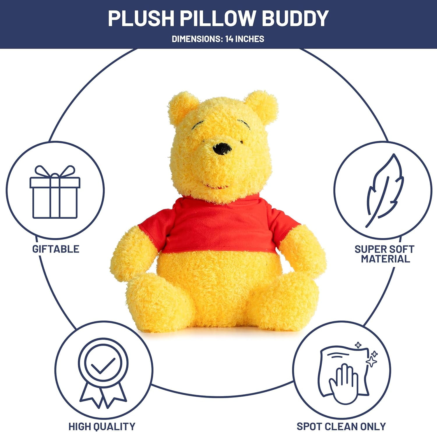 Winnie The Pooh Fuzzy Plush Pillow Buddy