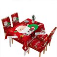 thumbnail image 2 of Paño de mesa con temática navideña Fiesta en casa Cubierta de mesa de comedor Mantel estampado Adorno navideño, Rojo, Papá Noel kenally HA8994-05B, 2 of 6