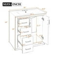 thumbnail image 6 of 30'' Bathroom Vanity with Ceramic Sink Combo,Solid Wood Frame Bathroom Storage Cabinet Freestanding Vanity Set with 3 Drawers& Soft Closing Doors, 6 of 7